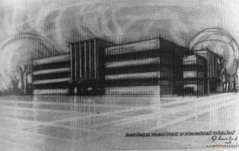 Eskizas. Iš: Lietuvos moderno pastatai. Vilnius, 1998, objektas 2