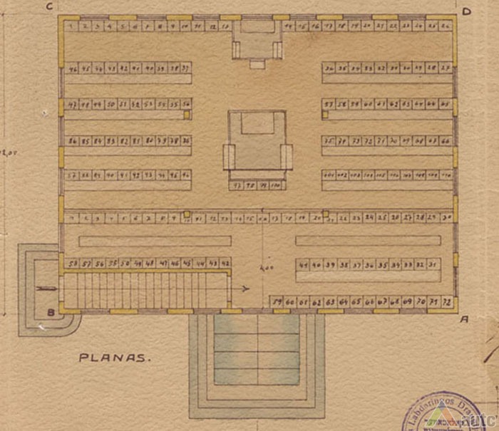 I projektas. Sinagogos planas. N. B. Joffe, 1933 m. KAA. F. 17. Ap. 1, b. 78, l. 33