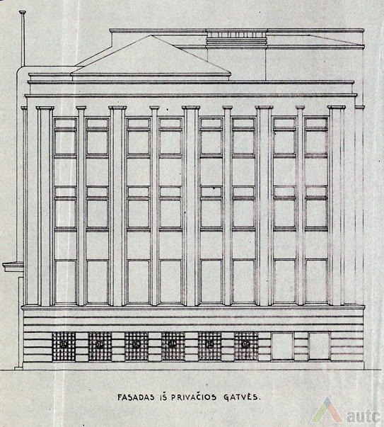 Šoninis fasadas. LCVA, f. 1622, ap. 4, b. 718, l. 62