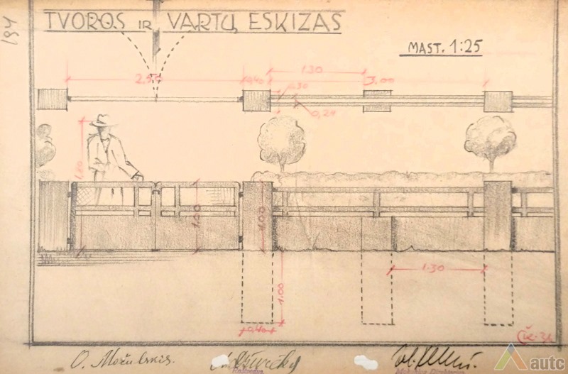 Project for fence. From Lithuanian central state archive.