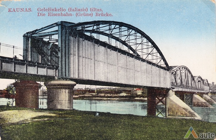 1916 m. vokiečiai atstatė kombinuotą tiltą, pavadinę jį Reichsbrücke. Iš H. Kebeikio kolekcijos