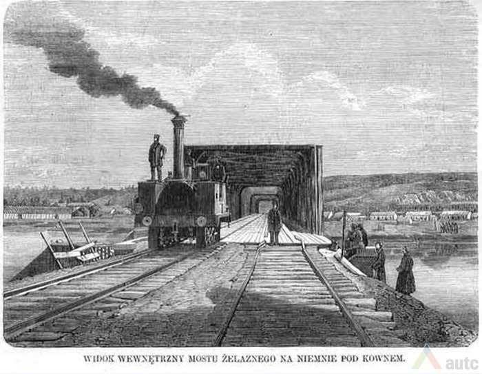Pirmas garvežys tiltu pravažiavo 1862 02 27. Iš H. kebeikio kolekcijos