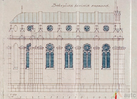 Šoninis fasadas. LCVA, f. 1622, ap. 4, b. 9, l. 1