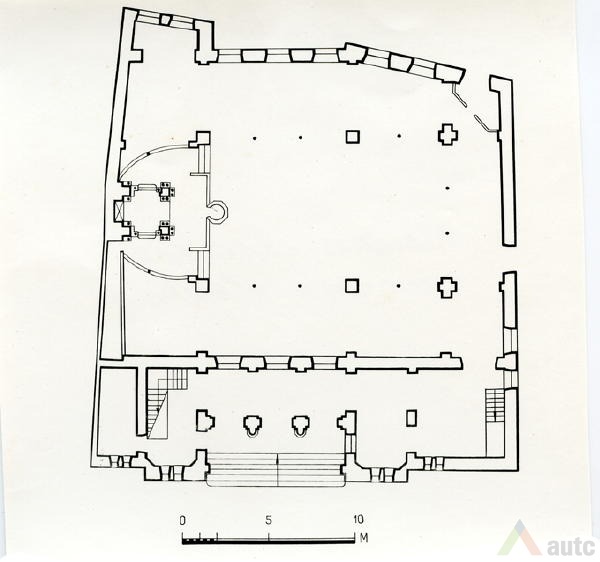 Vilniaus choralinės sinagogos planas. Iš asmenino M. Rupeikienės archyvo
