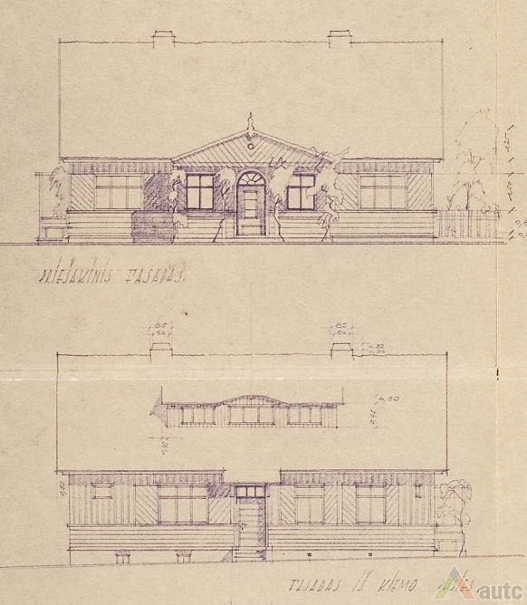 Klebonijos fasadai. LCVA, f. 1622, ap. 4, f. 561, l. 11
