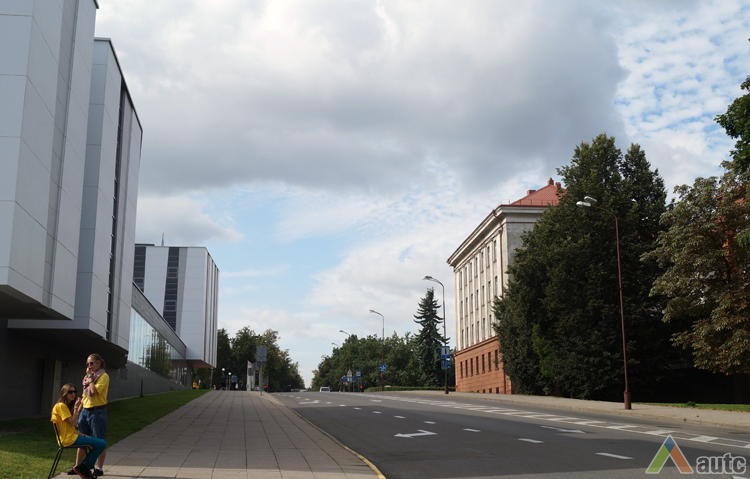 Vaizdas į kuriją ir kolegiją atvažiuojant iš Tilžės g. pusės. 2013 m., K. Rimkutės nuotr.