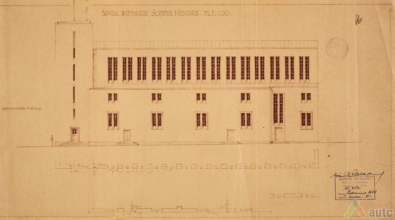 Šoninis fasadas. LCVA, f. 1622, ap. 4, b. 557, l. 16