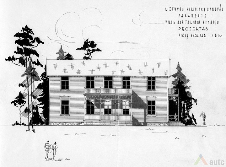 Pietų fasadas. LCVA, f. 6, ap. 1, b. 61, l. 8