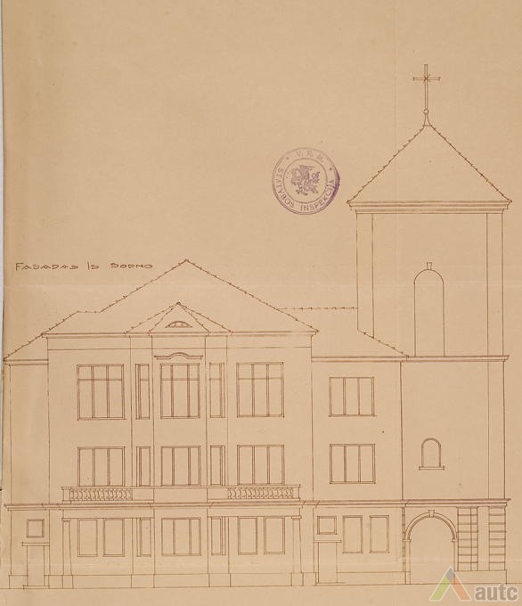 Šoninis fasadas. LCVA, f. 1622, ap. 4, b. 260, l. 7 