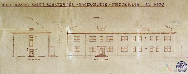 Kauno miesto ligonių kasos mūrinės sanatorijos Kačerginėje projektas. LCVA, f. 1622, ap. 4, b. 736, l. 11.