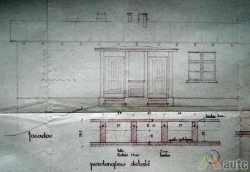 Planuoto namelio fasadas. KAA, f. R-368, ap. 1, b. 51, l. 1