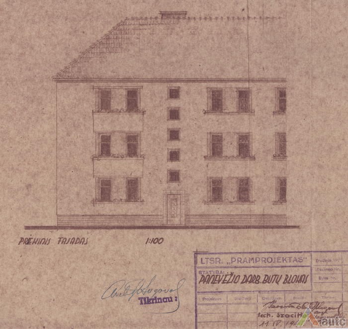 Priekinis fasadas, 1941-04-11. KAA, f. R-368, ap. 1, b. 24, l. 40