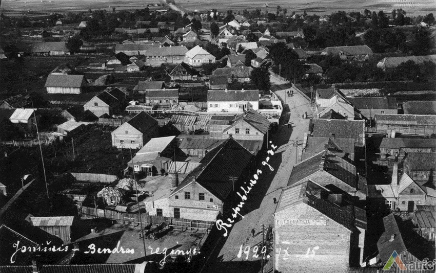 Street of Respublika in Joniškis, 1929, from Museum of History and Culture of Joniškis. 