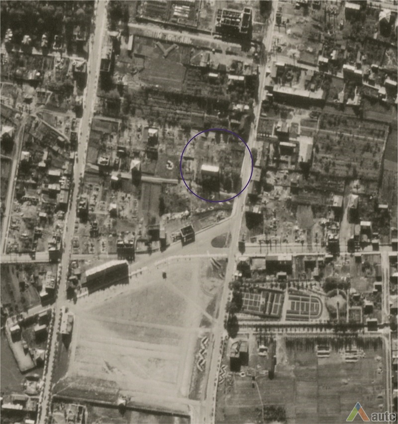 Šiaulių naujosios ELB vieta ir aplinka iš paukščio skrydžio 1944 m. rugpjūčio 27 d. LCVA, NARA, RG-373, GX-2888-B-SD, 840. 