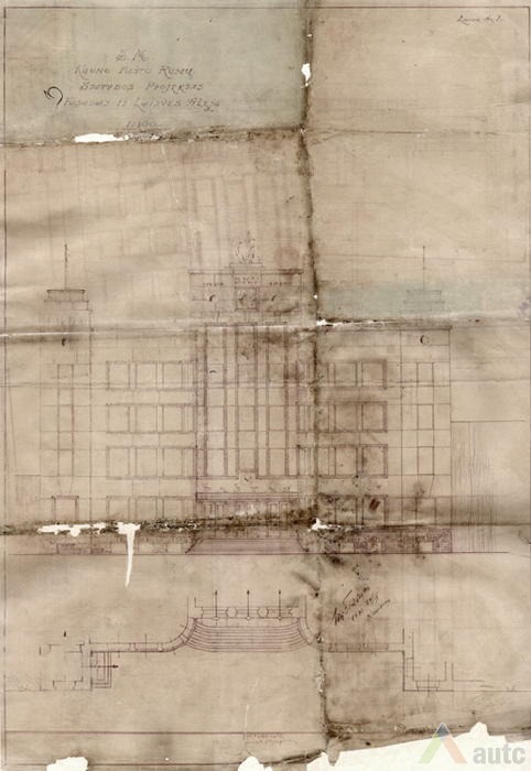 Pagrindinio fasado planas. KAA, f. 218, ap. 2, b. 4046