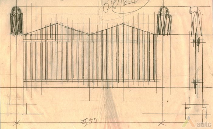 Sketch of fence. Kaunas County Archives