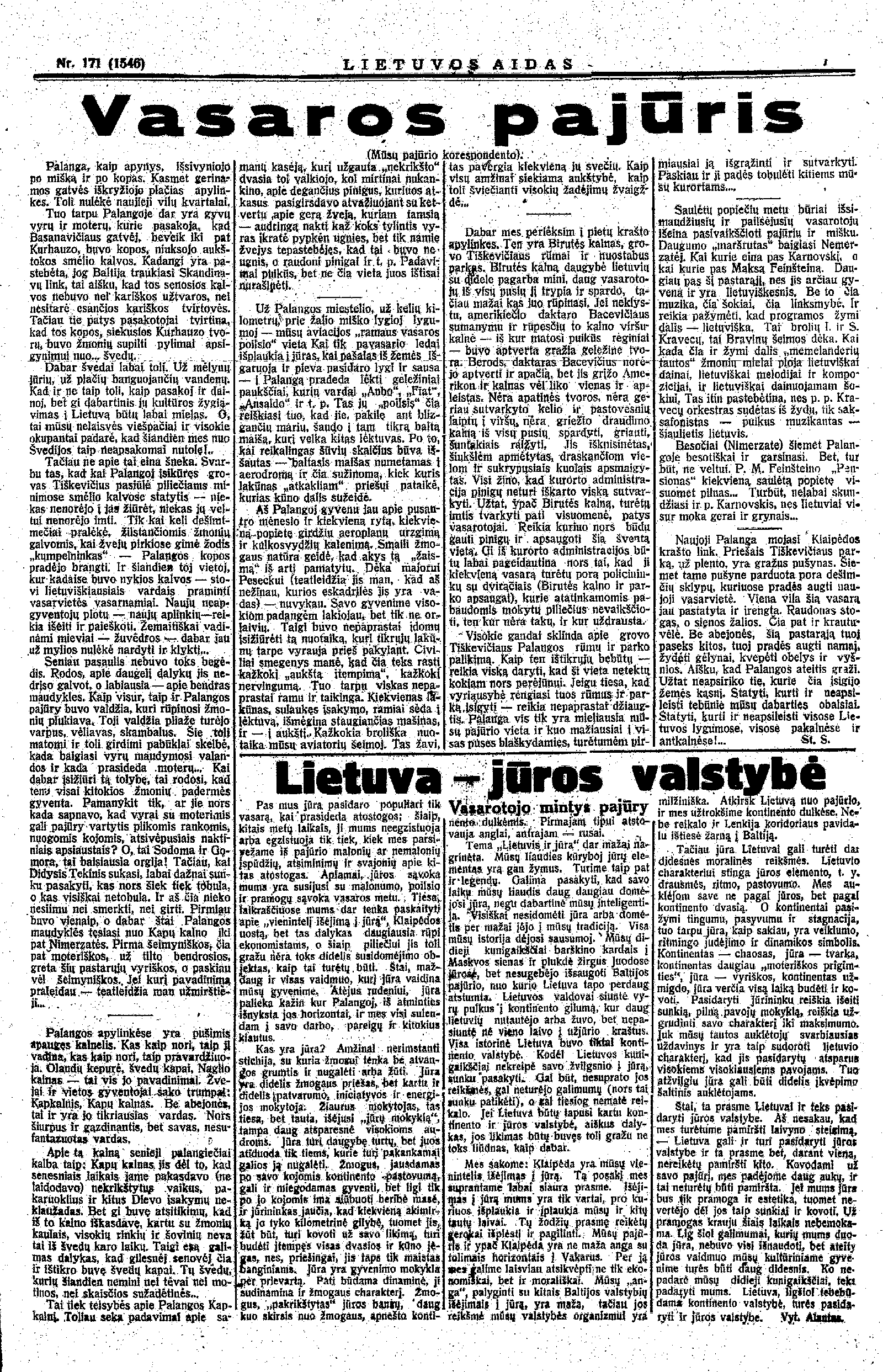 Straipsniai apie Lietuvos pajūrį