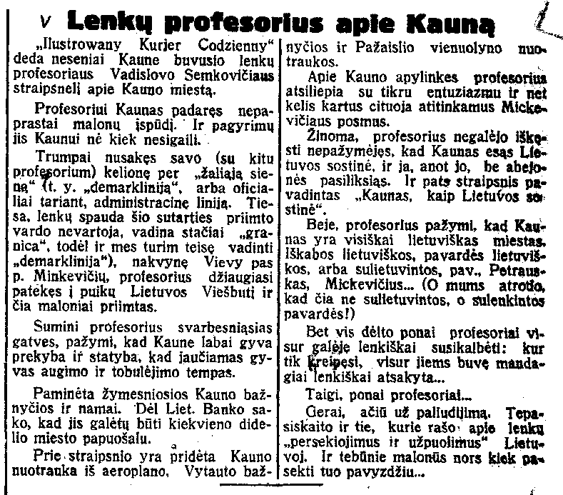 Lenkų profesorius apie Kauną