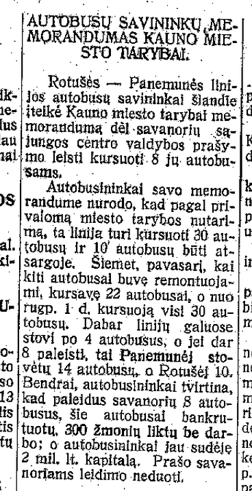 Autobusų savininkų memorandumas Kauno miesto tarybai