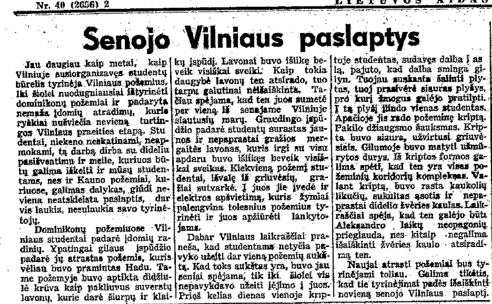 Senojo Vilniaus paslaptys