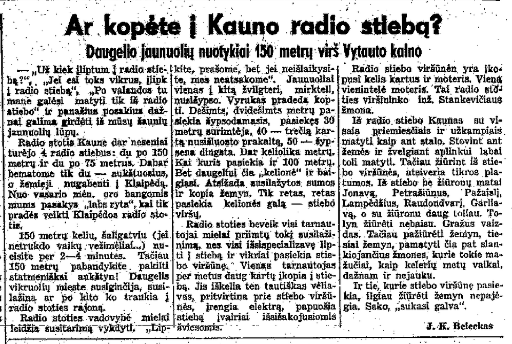 Ar kopėte į Kauno radio stoties stiebą