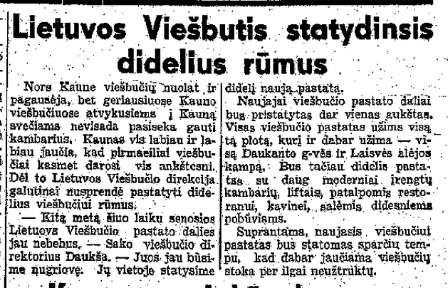 Lietuvos viešbutis statydinsis didelius rūmus