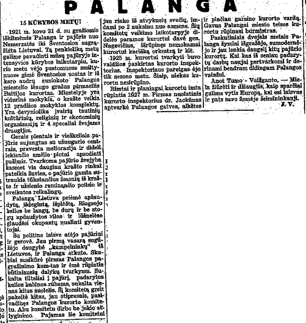 LA, 1936.04.01, p.6 - Palanga. 15 kūrybos metų