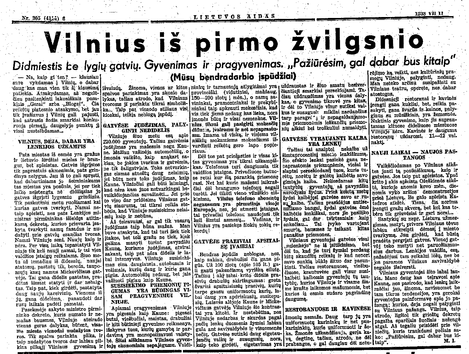 Vilnius iš pirmo žvilgsnio