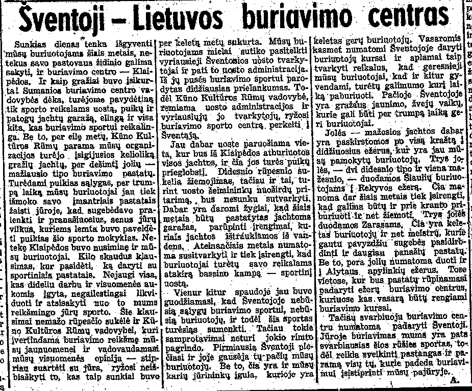 Šventoji - Lietuvos buriavimo centras